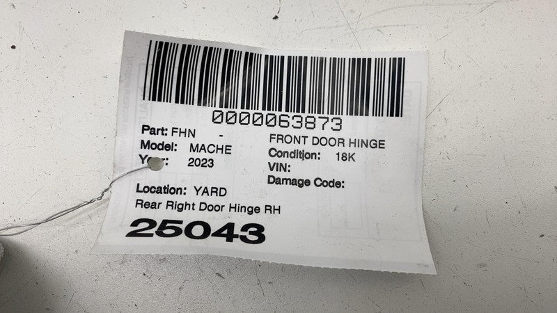 ⭕ 21-24 Ford Mustang Mach-E Rear Passenger Side Upper & Lower Door Hinge Right
