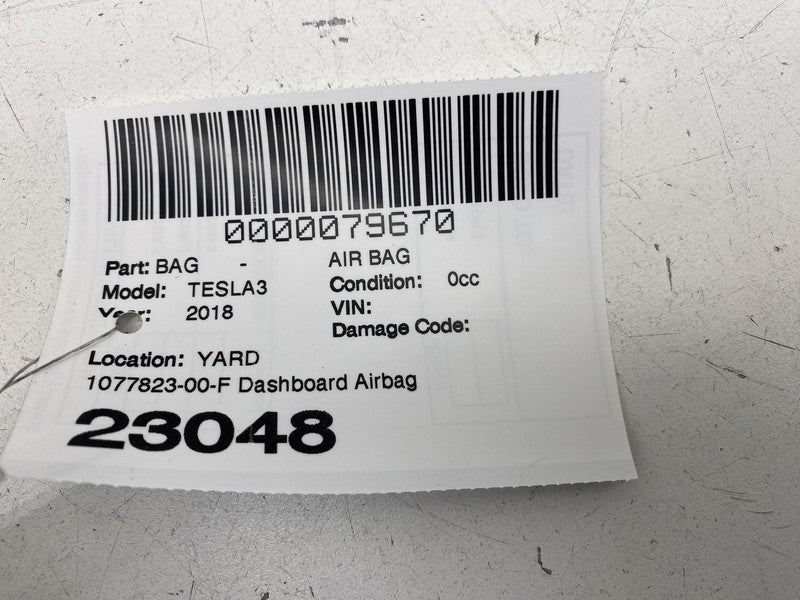 1077823-00-F ⭕ 2017-2023 Tesla Model 3 M3 Front Passenger Side Dash Airbag Right 1077823-00-F