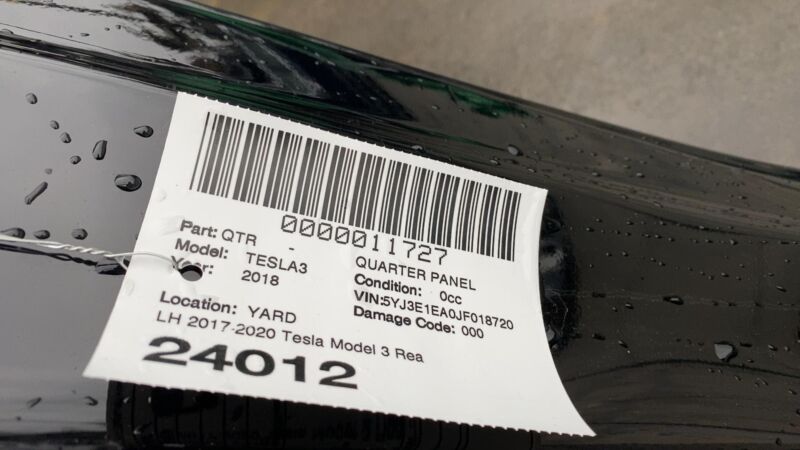 ⭕ 2017-2020 Tesla Model 3 Rear Left & Right Quarter Panel Structural Frame Black