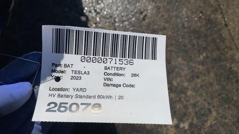 1666968 99 C ⭕ 23-25 Model 3 M3 LFP Standard Range Battery Pack 400VDC 60kWh RWD 1666968-99-C