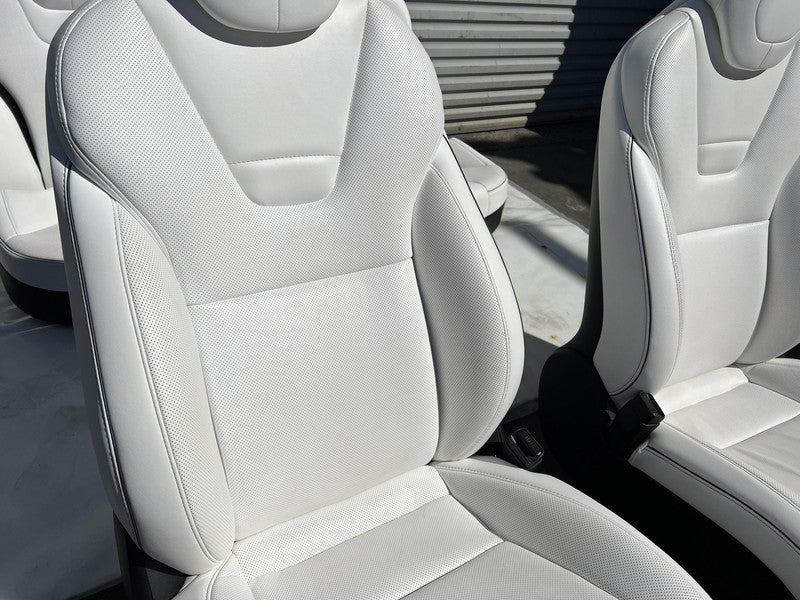 ⭕ 16-20 Tesla Model S Left & Right Front Bucket + Rear 2nd Row Seat Perforated