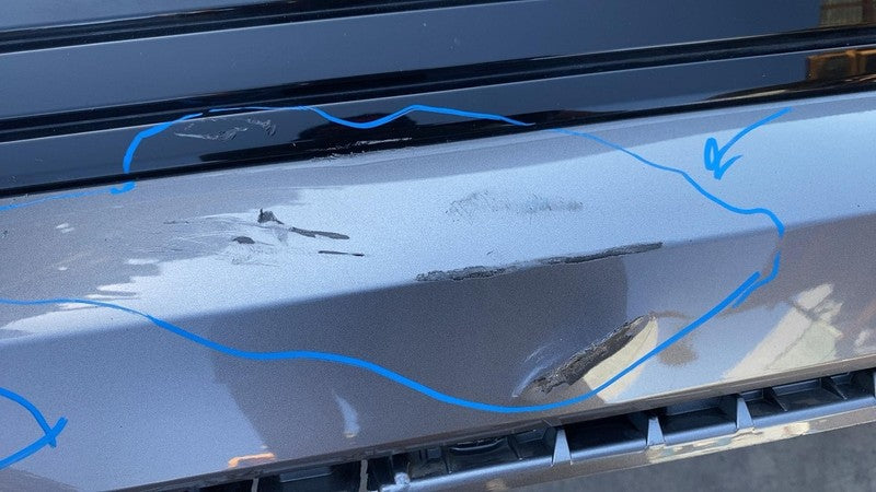 4KE807521 ⭕ 19-23 e-Tron Rear Bumper Cover w/ Park Sensors & Reflector Gray LZ7F 4KE807521