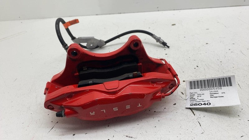 ⭕2016-2020 Tesla Model X Front Caliper w/ Brake Hose Line Right Red 10