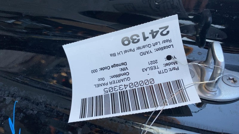 ⭕2021-2023 Tesla Model 3 Rear Left Quarter Panel Structural Cutout LH Black PBSB