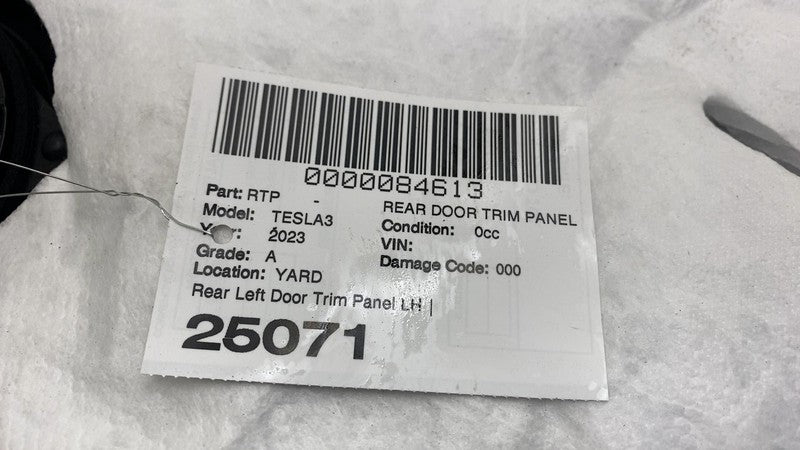 ⭕ 2021-2023 Tesla Model 3 Rear Driver Side Interior Door Panel Trim Ca