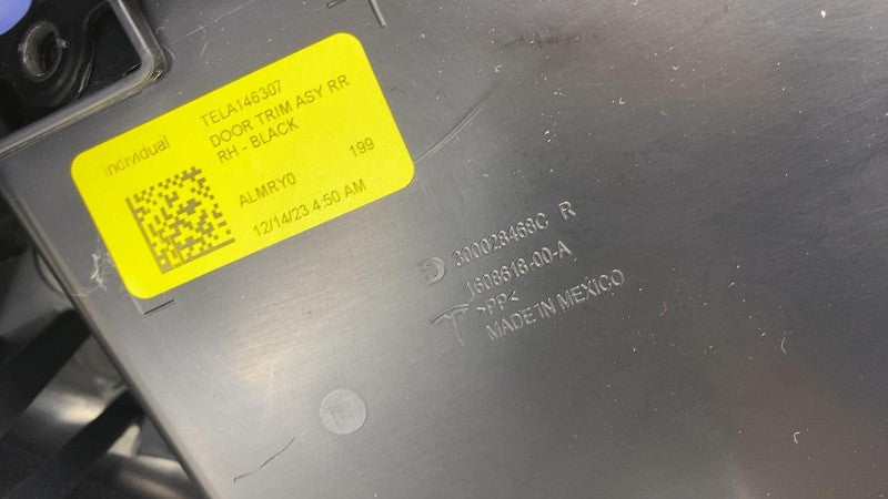 1608618-00-A ⭕21-23 Tesla Model 3 Rear Passenger Side Door Panel Trim Card Right 1608618-00-A