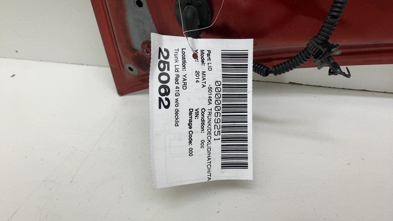⭕ 2007-2015 Mazda MX-5 Miata Hard Top Trunk Lid Shell Panel Assembly Red - 41G