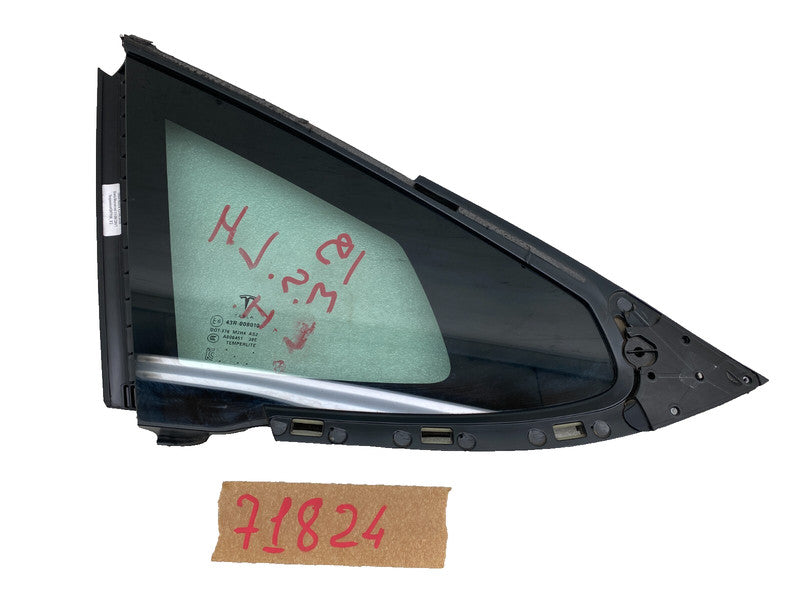 E6 43R-008010 ⭕ 2012-2020 Tesla Model S Rear Driver Side Quarter Fixed Glass Left LH Assembly