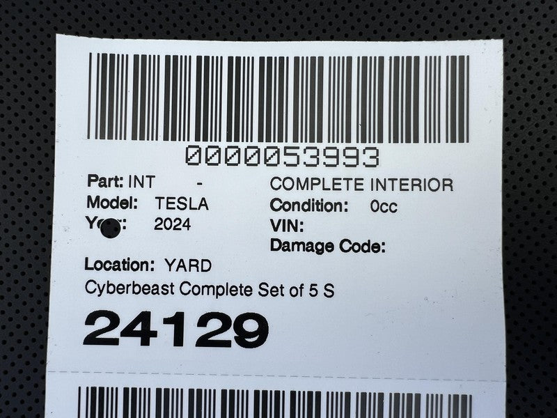 1881398-TX-A 24 25 Tesla Cybertruck Front Seat Left & Right + Rear 2nd Row Perforated Black