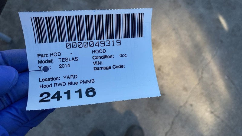 2012-2015 Tesla Model S Front Bonnet Hood Shell Panel w/ Insulation Liner - Blue