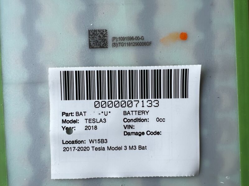 1104424-00-J ⭕ 2017-2020 Tesla Model 3 M3 Battery Pack Long Range Modules 1104424-10-J