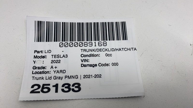 ⭕21-23 Tesla Model 3 Rear Trunk Tailgate Liftgate Deck Lid Shell Panel