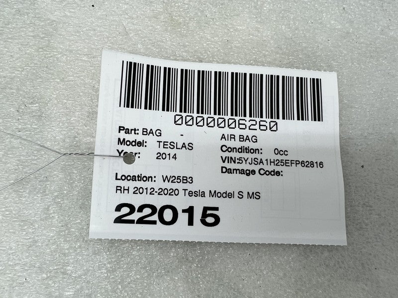 1005262-00-D 2012-2020 Tesla Model S MS Right Passenger Roof Curtain Airbag OEM RH 1005262-00