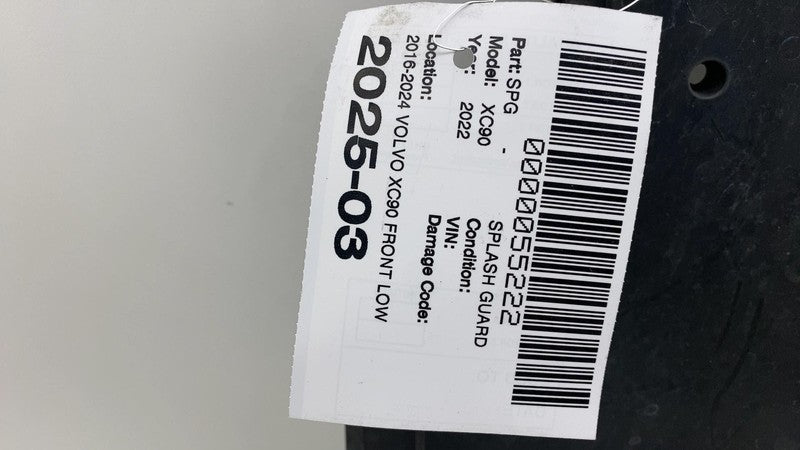 31404141 2016-2024 Volvo XC90 Front Bumper Lower Air Guide Splash Guard Shield Panel Assy