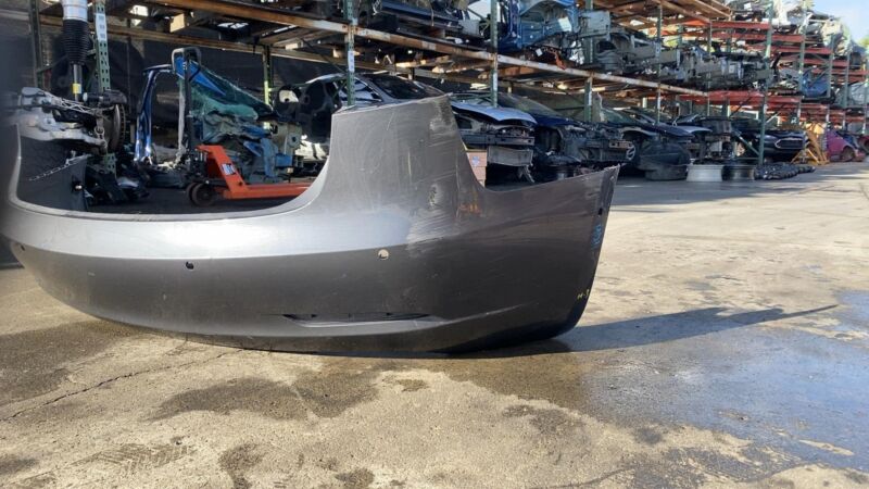N/A 2017-2022 Tesla Model 3 Rear Bumper Cover w/ Park Sensor Holes Assy Gray - PMNG