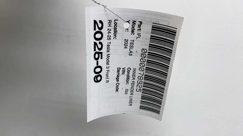 169455700E ⭕ 24-25 Model 3 Front Right Wheel Fender Liner Splash Shield Guard 1694557-00-E