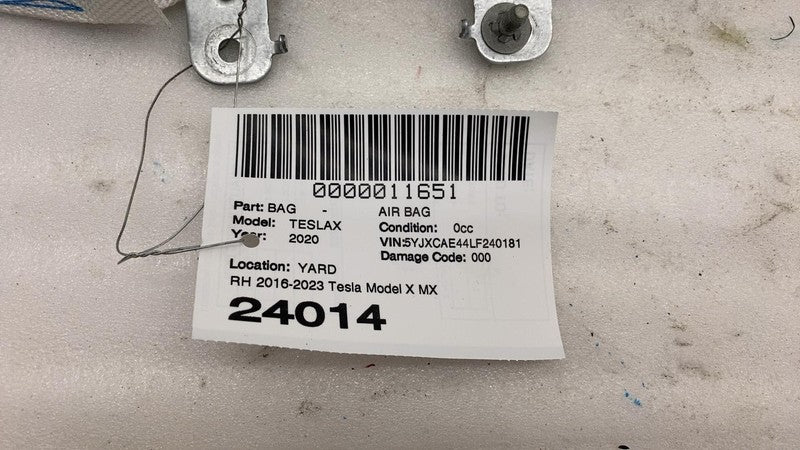1036759 00 G ⭕16-23 Tesla Model X Front 1st Row Roof Curtain Airbag Module Right 1036759-00-G