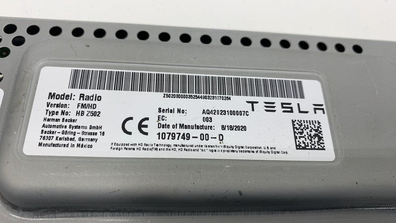 107974900D 2017-2023 Tesla Model 3 Harman Becker Radio FM/HD Receiver Module 1079749-00-D