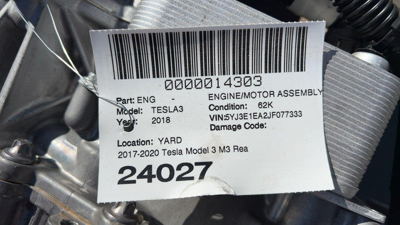 1120980-00-D ⭕ 2017-2020 Tesla Model 3 M3 Rear Drive Unit Electric Engine Motor 1120980-00-D
