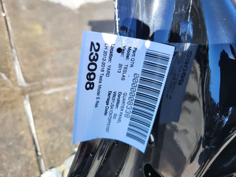 2012-2015 Tesla Model S Rear Left Quarter Body Side Panel Structural Cut Out LH