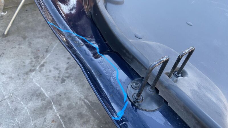 2012-2015 Tesla Model S Front Bonnet Hood Shell Panel w/ Insulation Liner - Blue