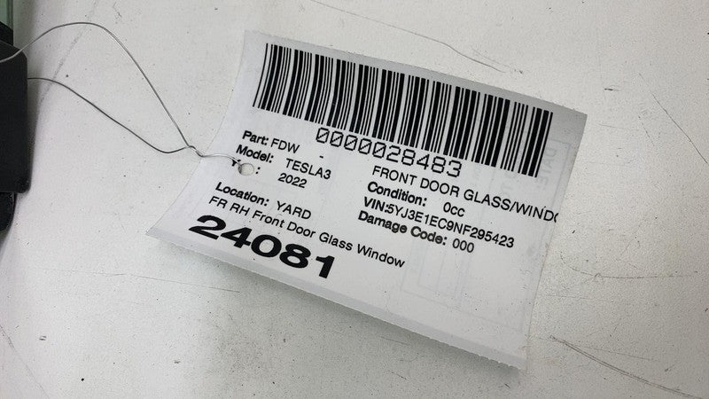 E9 43R-014955 ⭕ 21-23 Tesla Model 3 M3 Front Passenger Door Window Glass Right RH Double Pane