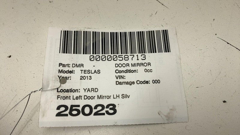 ⭕ 12-15 Model S Left Exterior Rear View Door Mirror OEM Silver PMSS 60