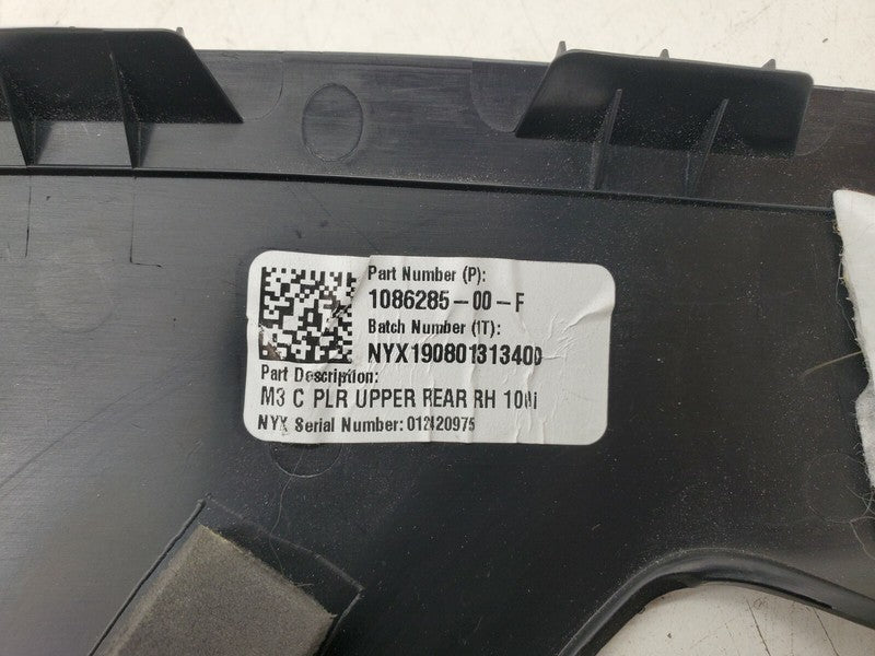 108628500F ⭕ 17-23 Model 3 Rear Upper Right Side C-Pillar Trim Cover Panel RH 1086285-00-F