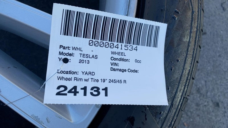⭕ 2012-2015 Tesla Model S Wheel Rim 19x8.0+40mm + Tire 245/45 ZR19 600