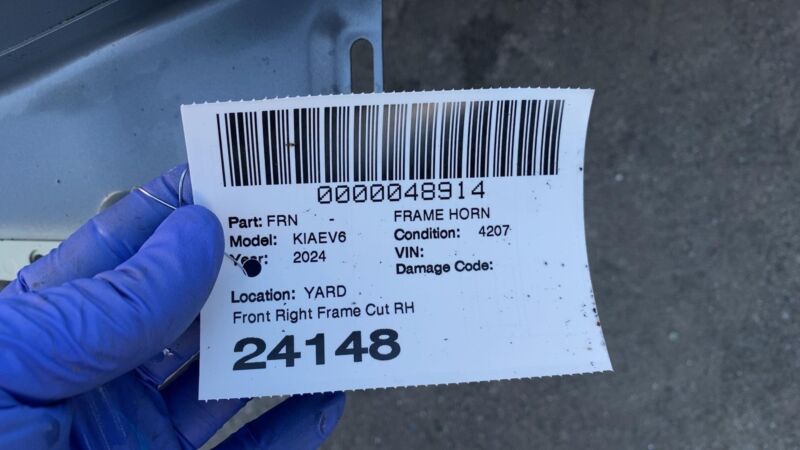 2022-2024 Kia EV6 Front Passenger Side Structural Frame Horn Cutout Right RH