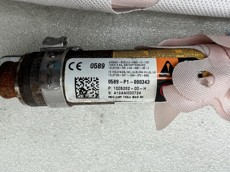 1005262 00 H 2012-2020 Tesla Model S Passenger Side Roof Curtain Safety Airbag Right Assembly