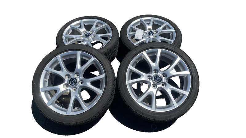 9965277070 ⭕ 13-15 Mazda MX-5 Miata Set of 4 17" Wheel Rim (5 Y Spoke) w/ Tire 9965277070