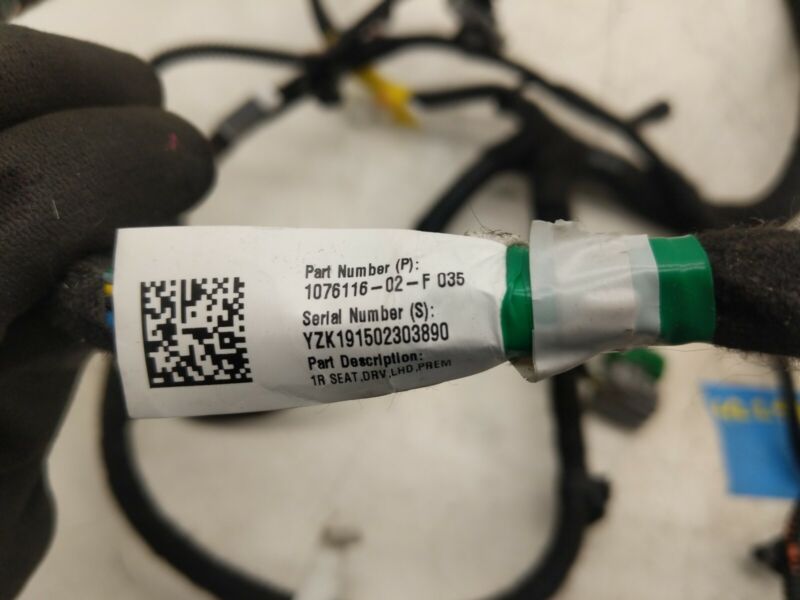 1076116 02 F 2017-2023 Tesla Model 3 Front Driver Side Seat Wiring Harness Cable Wire Left LH