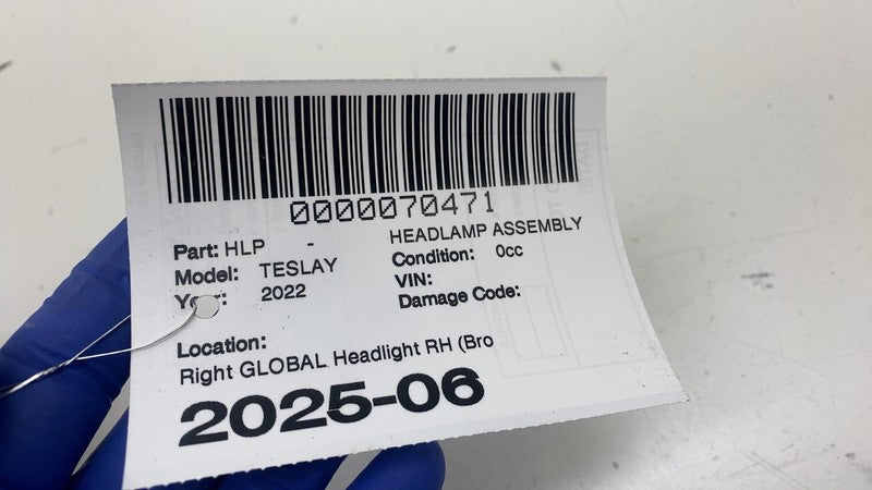 151495300C ⭕ 21-23 Tesla Model Y 3 Front Right Headlight Projector Headlamp RH 1514953-00-C