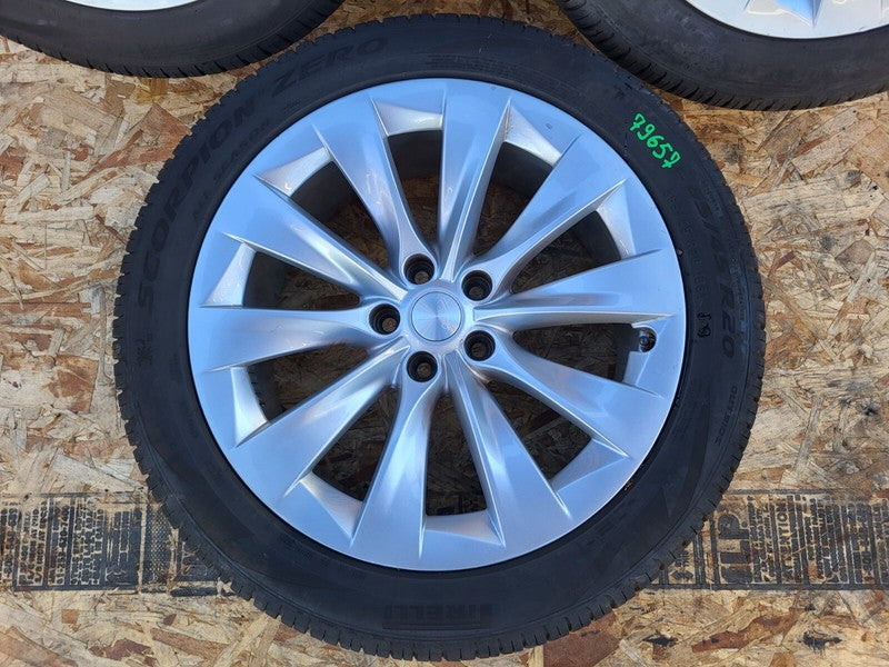 1027245 00 C ⭕ 2016-2020 Tesla Model X Wheel Rim 20x9.0 35MM (20x9.5 40MM) w/ Pirelli Tire x3