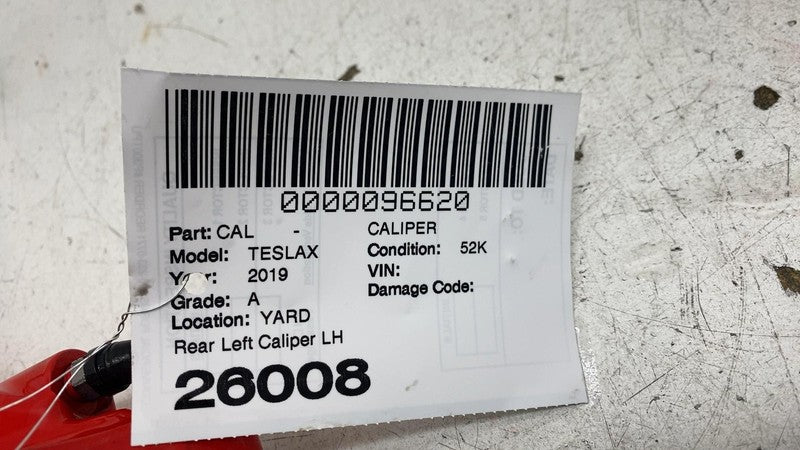 ⭕ 2016-2020 Tesla Model X Rear Caliper w/ Brake Hose Line Left Red 102