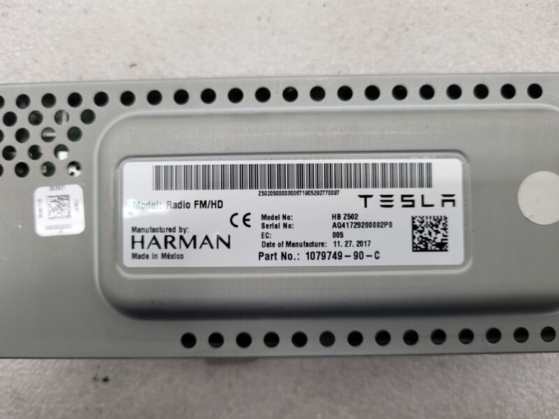 1079749 90 C ⭕ 2017-2022 Model 3 Harman Becker FM/HD Audio Radio Receiver Module 1079749-90-C