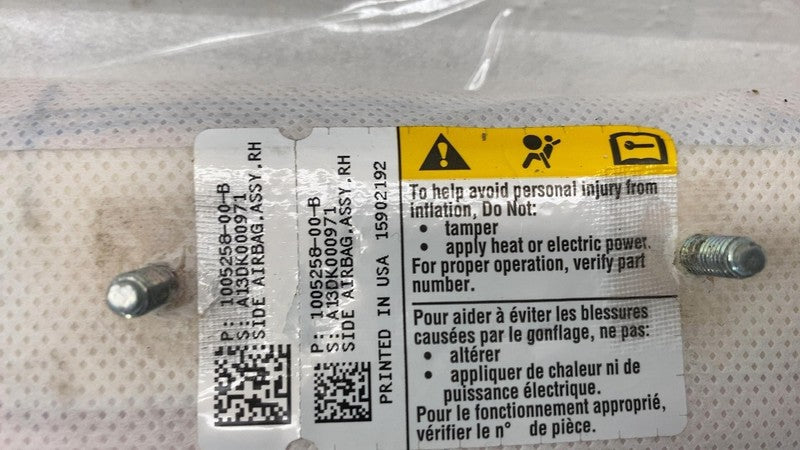 ⭕ 2012-2017 Tesla Model S MS Front Passenger Side Seat Airbag Right 10