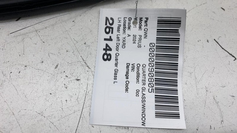 ⭕ 23-25 Toyota Prius Rear Side Door Fixed Window Quarter Glass Left 68