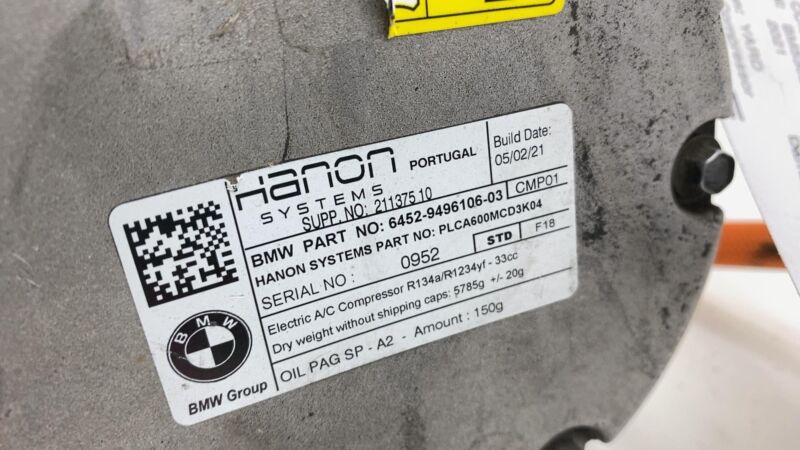 6452949610603 2018-2023 BMW 530e G30 Electric Hybrid A/C Air Conditioning Compressor Pump Assy