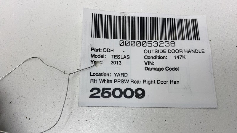 1007374-00 2012-2015 Tesla Model S MS Rear Right Exterior Door Handle Outer RH White - PPSW