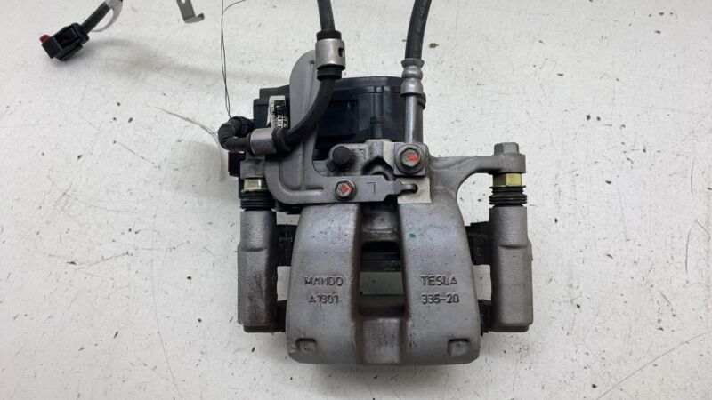 2017-2023 Tesla Model 3 M3 Rear Driver Side Caliper Red w/ Brake Line Hose Left