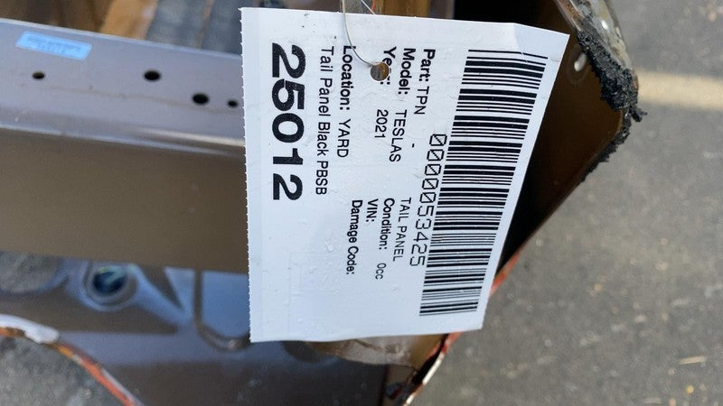 21-24 Tesla Model S Rear Closeout Tail Panel w/ Left & Right Rail Black - PBSB