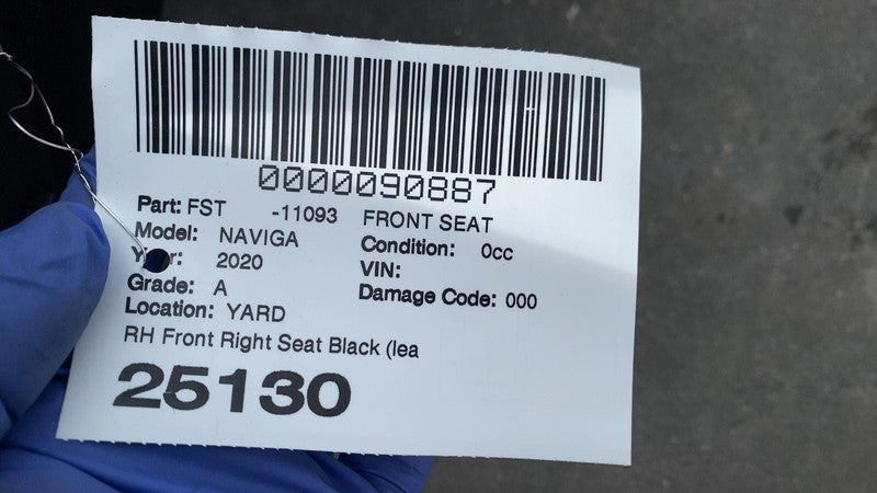 ⭕ 2019 2020 2021 Lincoln Navigator Front Passenger Side Black Leather