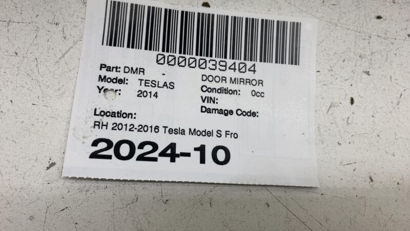 1041318-00-A 2012-2016 Tesla Model S Passenger Side Door Mirror Right (No Skull) Assembly OEM