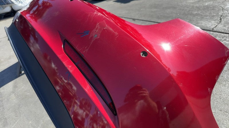 ⭕ 2017-2022 Tesla Model 3 Rear Bumper Cover w/ Park Sensor & Harness Red - PPMR
