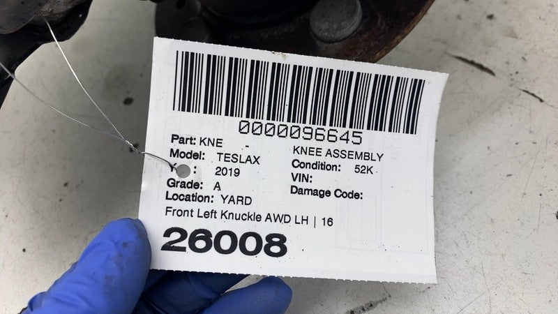 ⭕16-20 Model X Front Left Knee Knuckle w/ ABS Sensor & Rotor Shield 10