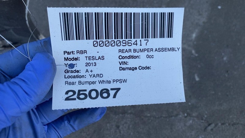 ⭕ 2012-2015 Tesla Model S MS Rear Bumper Cover Assembly White PPSW 600