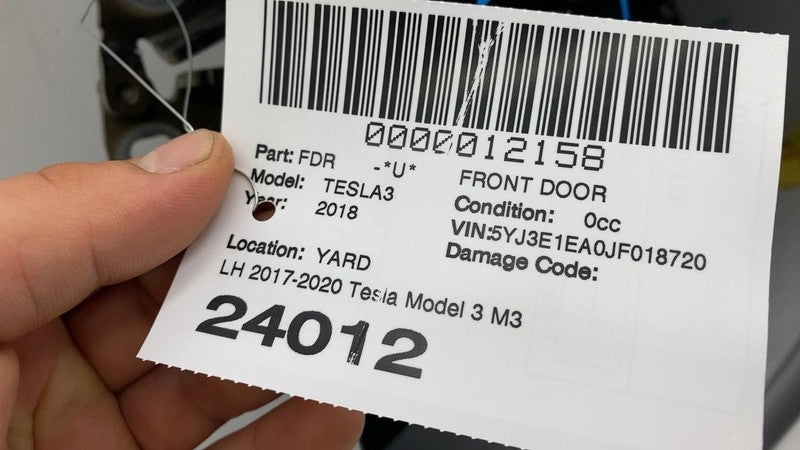 ⭕ 2017-2020 Tesla Model 3 Front Driver Side Door Shell Panel Left LH Black PBSB