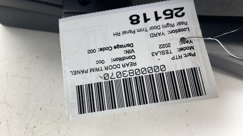 1608617-00-A ⭕ 2021-2023 Tesla Model 3 Rear Left Interior Door Panel Trim Card 1608617-00-A